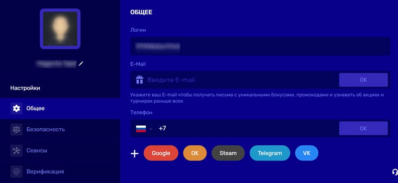 Профиль игрока